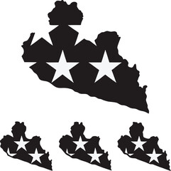 Aufkleber - Abstract black and white starry map design featuring repeating patterned graphics with geometric shapes and decorative visual elements