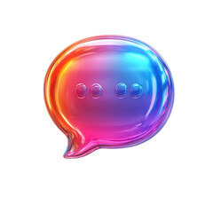 Poster - Chat bubble icon with rainbow gradient on black backdrop Message on transparent background