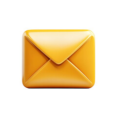 Poster - Golden email notification 3D render Modern communication glossy icon email on transparent background