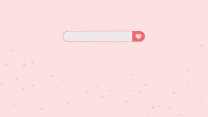 Poster - Pink search bar on soft pastel background with pattern, concept for dating apps or finding love online