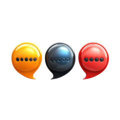 Poster - Glossy Speech Bubbles Modern Design Communication Icons Web Elements on transparent background
