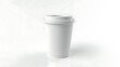 © Laiba Javed - coffee cup isolated on white, A white disposable cup with a lid, centered on a white background, 4K and HD image