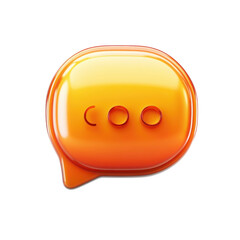 Poster - Glossy Orange 3D Chat Bubble Communication Message and Dialog Icon for on transparent background