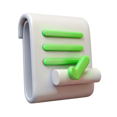 Aufkleber - 3d rendered checklist icon isolated on transparent background
