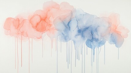 Poster - Abstract painting with dripping paint effect in serene studio