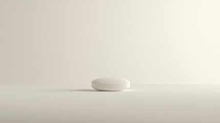 Poster - Single white pill on plain background in studio lighting