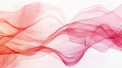 Poster - Abstract flowing fabric in red and pink hues on white background