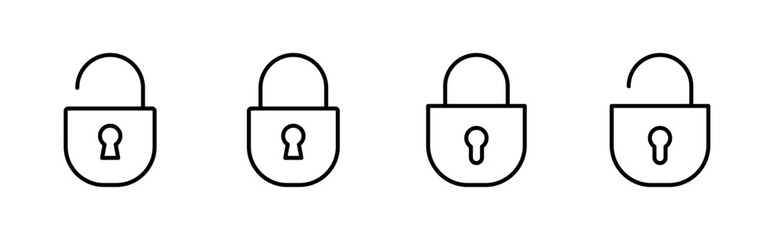 Fototapete - Lock icon set. Padlock icon vector. Encryption icon. Security symbol