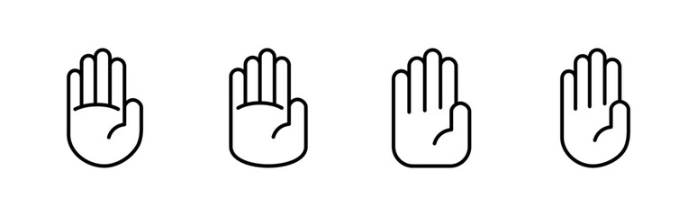Aufkleber - Hand icon set. hand vector icon, palm,click