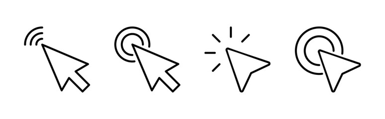 Aufkleber - Click icon set. pointer arrow icon. cursor icon vector