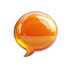 Poster - Glossy Orange Speech Bubble on Black Communication Dialog Gloss on transparent background