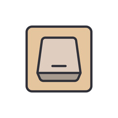 Poster - Elegant Light Switch Icon Depicting Modern Interior Design Element