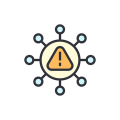 Poster - System Alert Represented As A Virus With Connected Nodes Around It