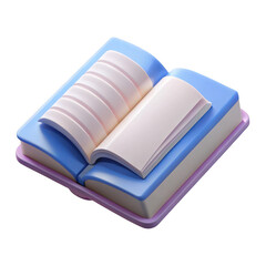 Aufkleber - 3d open book icon education on transparent background