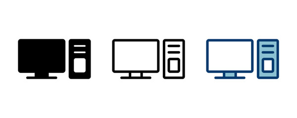 Fototapete - Computer icon vector isolated on white background. PC Icon vector. Computer monitor icon. Flat PC symbol