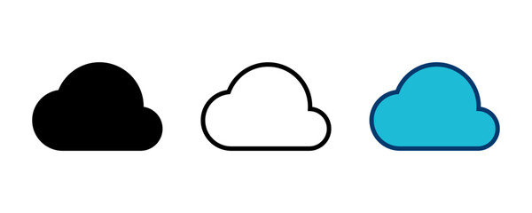 Poster - Cloud icon vector isolated on white background. cloud computing icon
