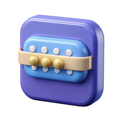 Wall Mural - 3d render of cute cartoon app icon isolated on transparent background