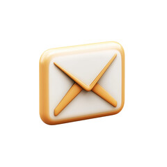 Poster - Golden Email Icon Symbol of Communication Receive Notification Digital on transparent background