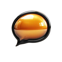 Poster - Glossy Message Bubble Icon on Dark Background Modern Communication Speech on transparent background