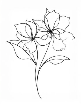 Abstract Flower Sketches. Loose abstract flower drawings with soft outlines and flowing lines, perfect for modern and minimal floral designs.artistic, contemporary, contour, delicate, elegant, flow, 