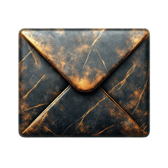 Poster - Antique Metallic Envelope for Correspondence Communication Message Design on transparent background