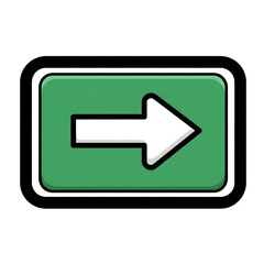 Poster - Green Button with White Right Arrow Icon isolated on a transparent background white arrow
