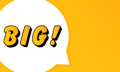 Aufkleber - BIG speech bubble. Bold outline, comic style shape, vibrant background, dialog element, visual communication, announcement layout, message highlight, template for interaction.