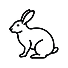 Poster - Rabbit illustration vector graphic, cute bunny drawing, easter animal outline, pet icon, hare art design