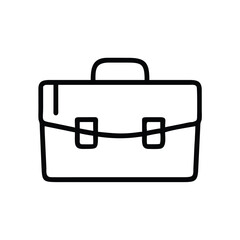 Poster - Outline briefcase vector icon illustration for business portfolio and professional document carrier bag