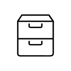 Poster - Two drawer filing cabinet icon vector illustration for office furniture and storage solutions design 