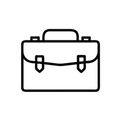 Poster - Outline briefcase vector icon image for business portfolio and professional document carrier design concept