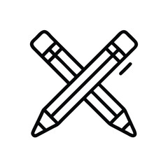 Poster - Crossed pencils icon vector illustration for writing drawing sketching and creative art design  char