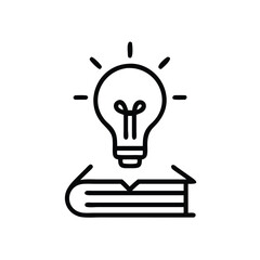 Poster - Lightbulb idea over book vector illustration creative learning and knowledge icon design