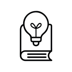 Poster - Knowledge and learning concept with book and lightbulb for education and ideas design