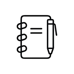 Poster - Notebook with pen icon vector illustration for writing notes and planning tasks ideas