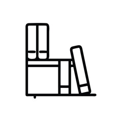 Poster - Outline bookshelf with books vector illustration for library and education design