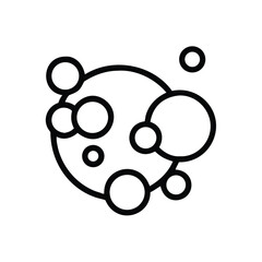 Poster - Black and white abstract circle bubbles molecule atom science outline vector graphic
