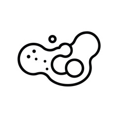Poster - Amoeba cell biology vector icon outline illustration for science and education use