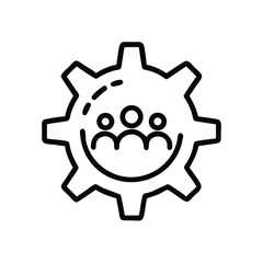 Poster - Teamwork collaboration gear mechanism icon for business process and management system
