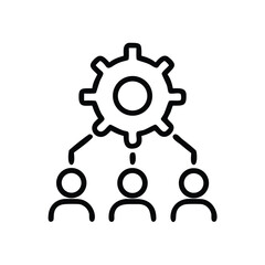 Poster - Teamwork process management system collaboration workflow automation gear icon concept