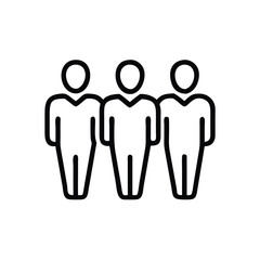 Poster - Group of people outline icon vector illustration for team community and crowd concept