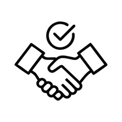 Poster - Handshake agreement icon vector illustration for partnership and business success deal