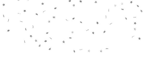 Poster - Holiday backdrop made of silver stars and sparkles on white wooden background. New Year concept.