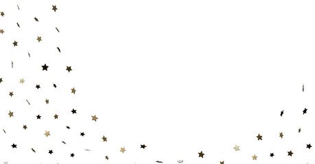 Poster - Gold Star Confetti on White Background