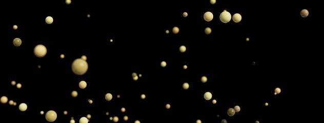 Poster - Abstract stock photo of beige spheres floating in a dark background. Perfect for websites, presentations, and more.