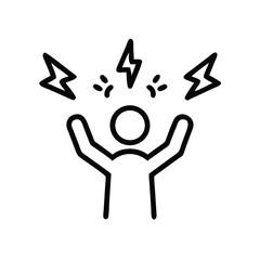 Poster - Stress anxiety overload frustration burnout mental health icon person lightning bolt
