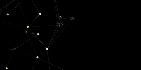 Poster - Abstract image of connected dots and lines. Network, technology, connection concept.