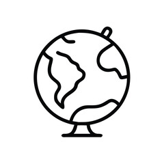 Poster - Globe icon vector illustration of world map geography education earth travel outline icon