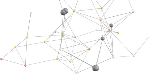 Fototapete - Complex network visualization with interconnected nodes. Ideal for technology, communication, and connection concepts.