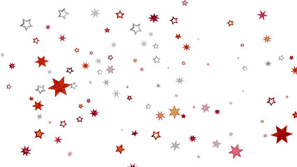 Poster - Festive background with red and silver stars. Perfect for holidays or celebrations.